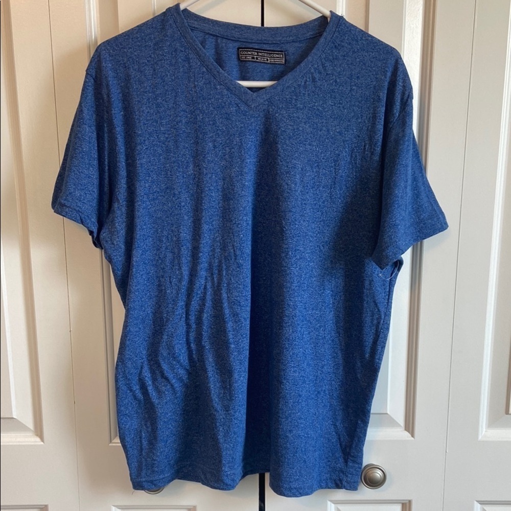Men's Classic Blue V-Neck Tee